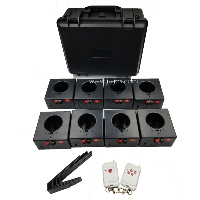 Stage cold fireworks firing system with battery